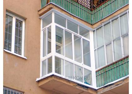Французское остекление балкона алюминиевыми окнами от пола до потолка в Балашихе