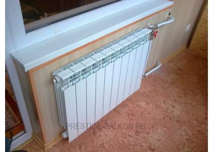 Теплое остекление балкона пластиковыми окнами и установкой масляного обогревателя в Балашихе