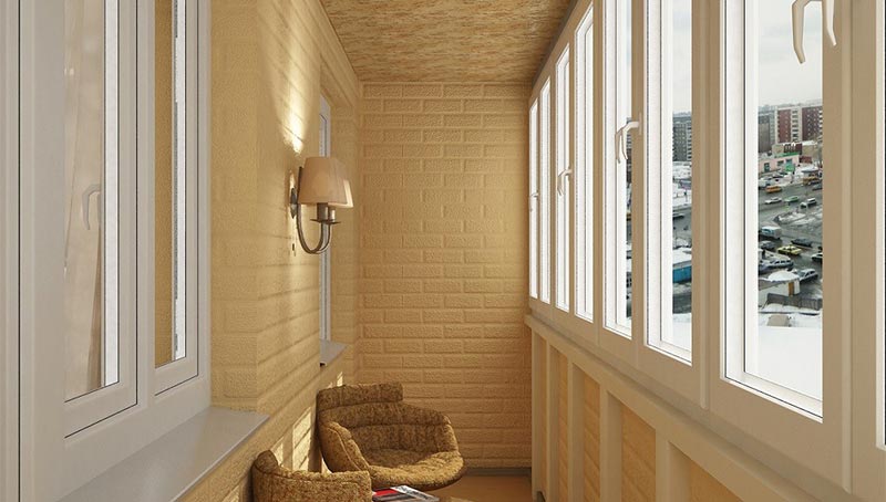 Теплое остекление с утеплением и отделкой декоративным кирпичом в Балашихе